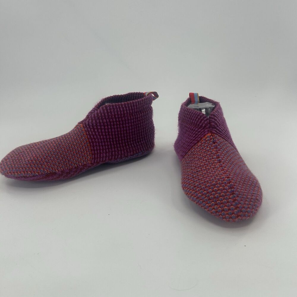 Bombas Gripper Slipper House Shoe Socks Medium 9-11.5 Orange Jewel Purple